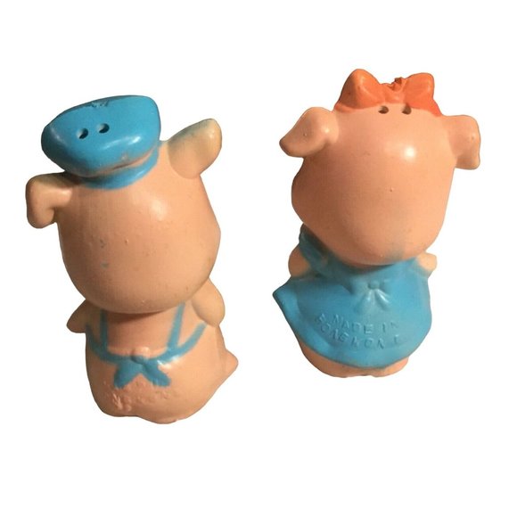 Plastic Pig Salt/Pepper Shaker Made in Hong Kong Vintage - Picture 5 of 10